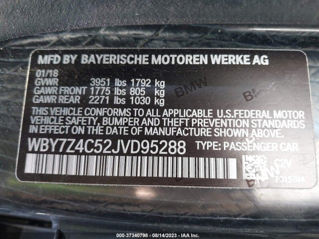 BMW I3 2018 WBY7Z4C52JVD95288 Image 9