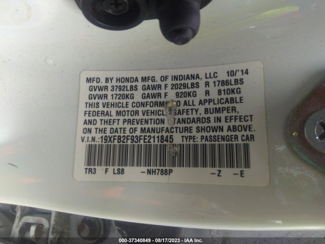 Honda Civic Sedan Ex-l 2015 19XFB2F93FE211845 Image 9