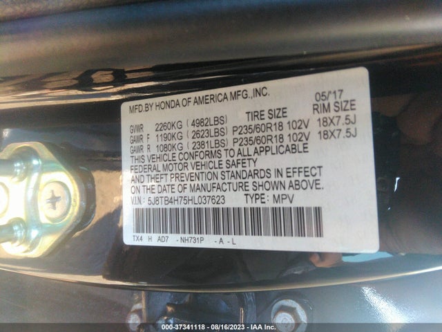 Acura Rdx W/advance Pkg 2017 5J8TB4H75HL037623 Image 9