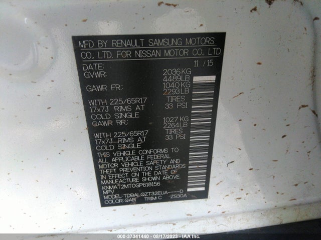 2016 NISSAN ROGUE KNMAT2MT0GP618156 Photo 8