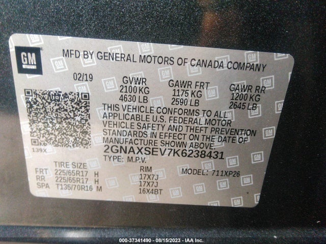 Chevrolet EQUINOX LS 2019 2GNAXSEV7K6238431 Image 9