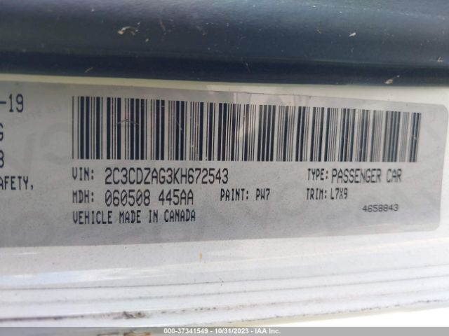2C3CDZAG3KH672543 Dodge Challenger Sxt