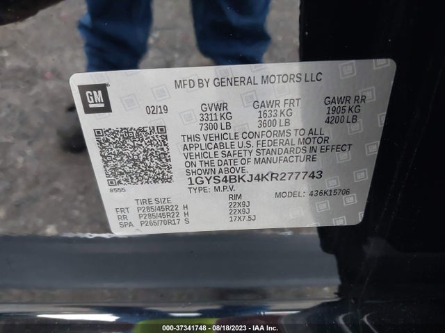 1GYS4BKJ4KR277743 Cadillac Escalade Luxury
