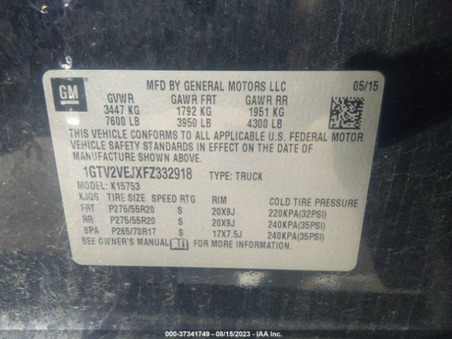 1GTV2VEJXFZ332918 GMC Sierra 1500 Slt
