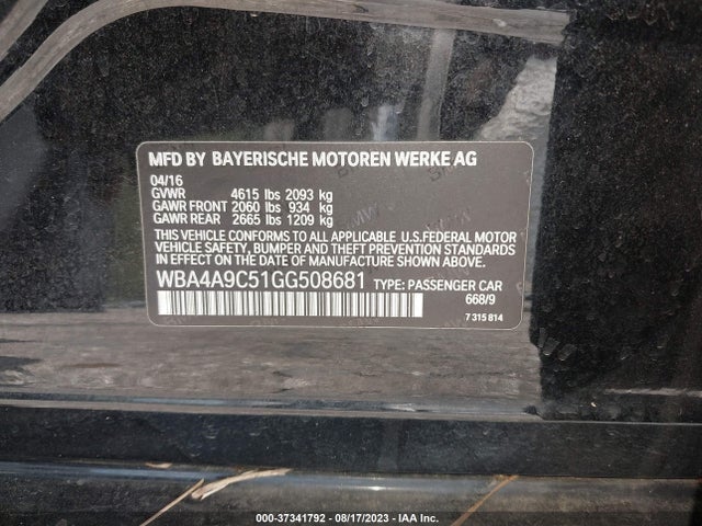 WBA4A9C51GG508681 BMW 4 Series 428i