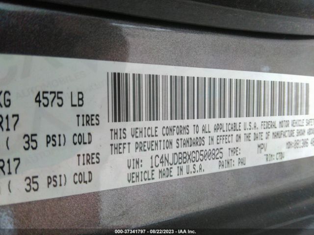 1C4NJDBBXGD500825 Jeep Compass Sport