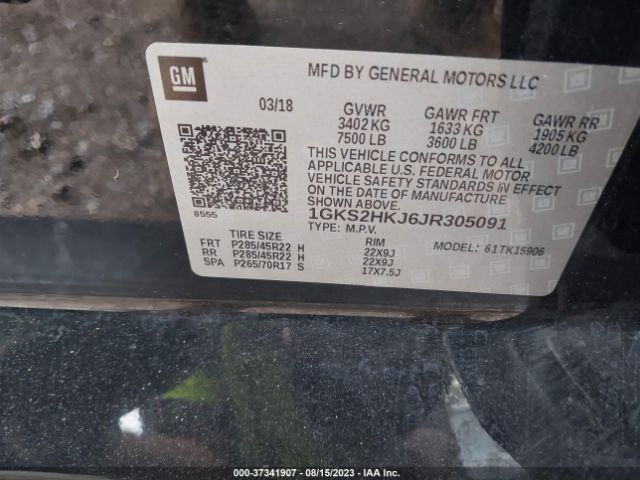 1GKS2HKJ6JR305091 GMC YUKON XL DENALI