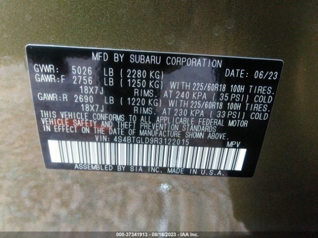 4S4BTGLD9R3122015 Subaru Outback Onyx Edition Xt