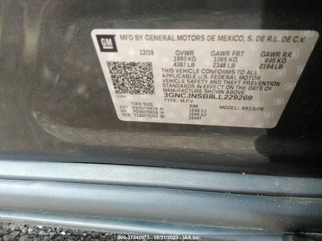 Chevrolet TRAX LS 2020 3GNCJNSB8LL229269 Image 9