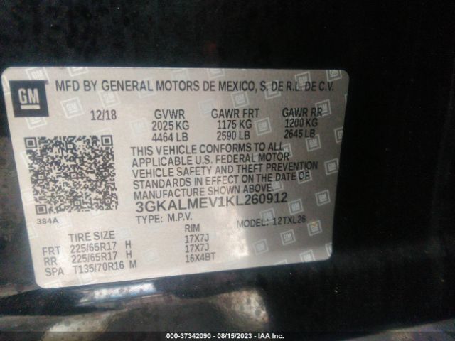 3GKALMEV1KL260912 GMC Terrain Sle