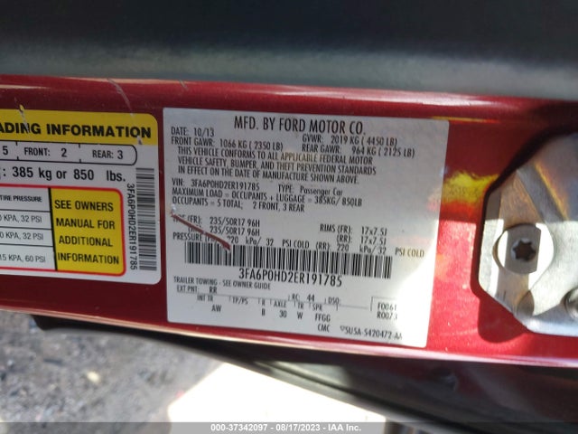 Ford FUSION SE 2014 3FA6P0HD2ER191785 Image 9