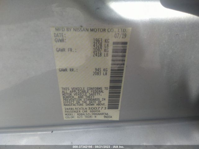 1N4BL4CV3LN300773 Nissan Altima 2.5 Sr