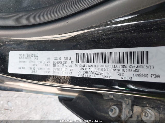RAM 1500 Laramie 2019 1C6SRFJT4KN662574 Image 9