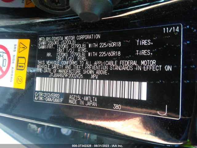 JTJBARBZ9F2002426 Lexus Nx 200t F Sport