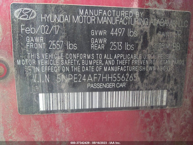 Hyundai SONATA SE 2017 5NPE24AF7HH556265 Image 9