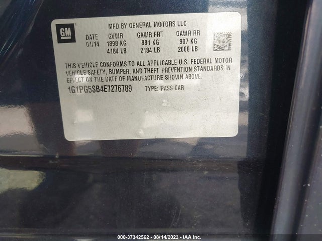 Продажа на аукционе авто 2014 Chevrolet Cruze Ltz, vin: 1G1PG5SB4E7276789, номер лота: 37342562