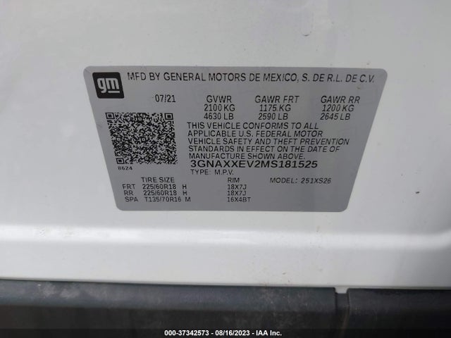 Chevrolet Equinox Premier 2021 3GNAXXEV2MS181525 Image 9