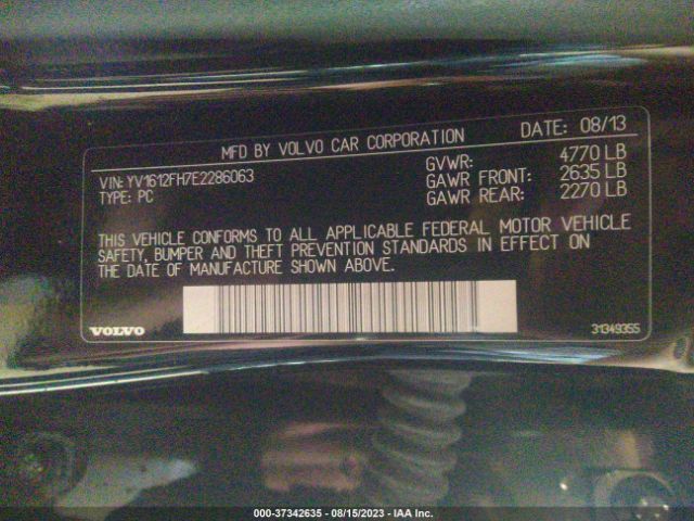 YV1612FH7E2286063 Volvo S60 T5