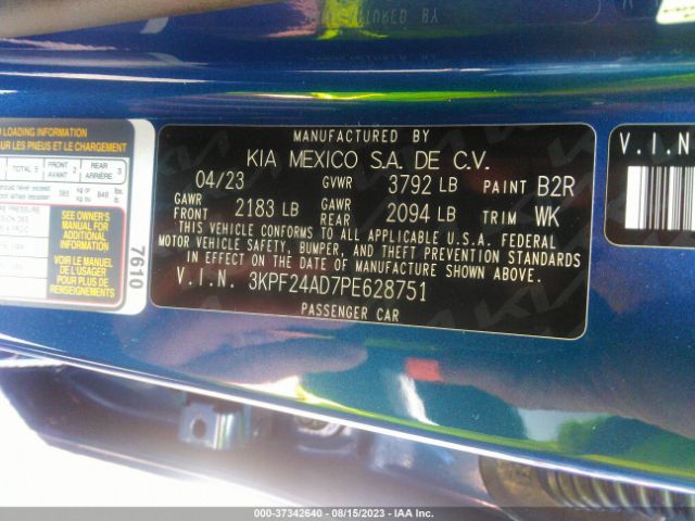 3KPF24AD7PE628751 KIA Forte Lxs