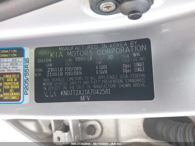 2010 KIA SOUL VIN: KNDJT2A21A7042581