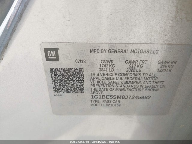 1G1BE5SM8J7245962 Chevrolet CRUZE LT