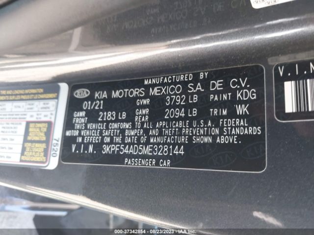 3KPF54AD5ME328144 KIA FORTE EX