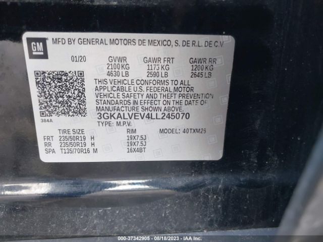 3GKALVEV4LL245070 GMC Terrain Slt