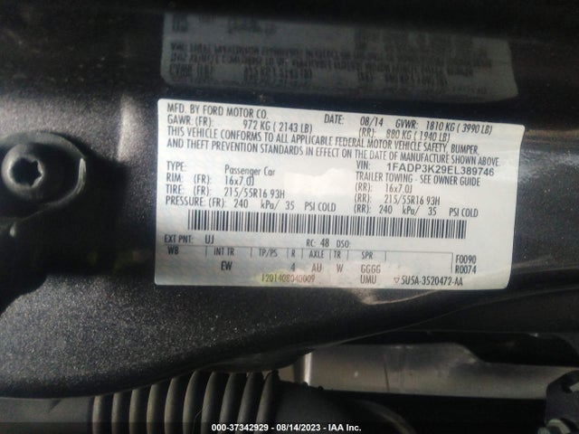 Ford FOCUS SE 2014 1FADP3K29EL389746 Image 10
