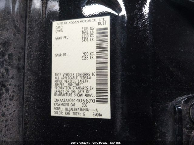 1N4AA6AP0JC405670 Nissan Maxima 3.5 Sl
