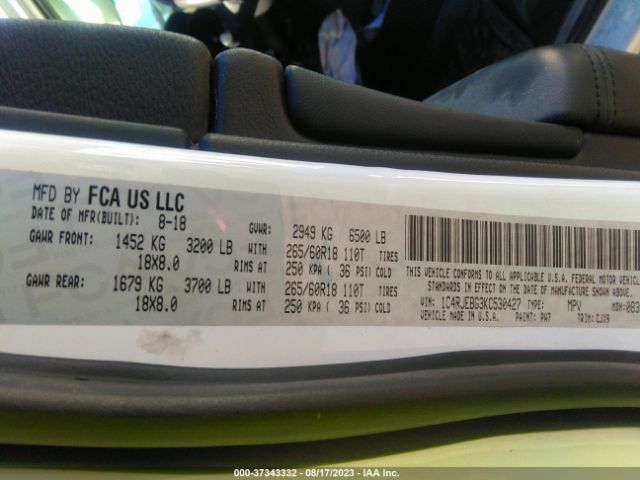 1C4RJEBG3KC530427 Jeep Grand Cherokee Limited