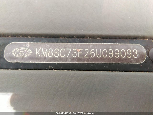 2006 HYUNDAI SANTA FE GLS/LIMITED VIN: KM8SC73E26U099093