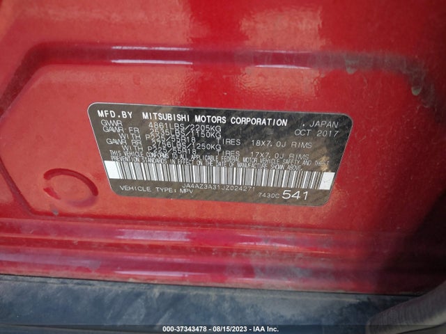 JA4AZ3A31JZ024271 Mitsubishi Outlander Es/se/sel/le
