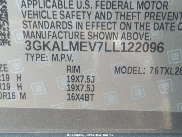 GMC Terrain Sle 2020 3GKALMEV7LL122096 Image 8