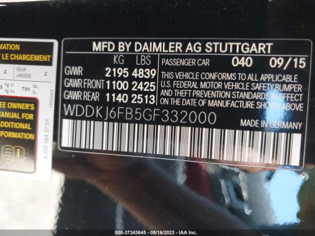 WDDKJ6FB5GF332000 Mercedes-Benz E-class E 400