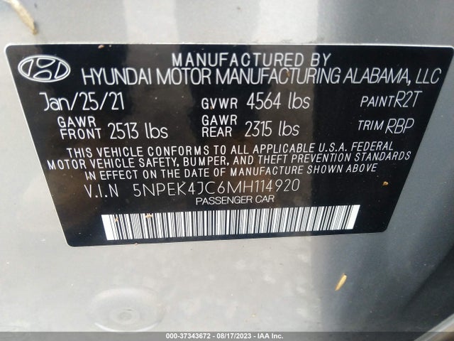 Hyundai Sonata N Line 2021 5NPEK4JC6MH114920 Image 9