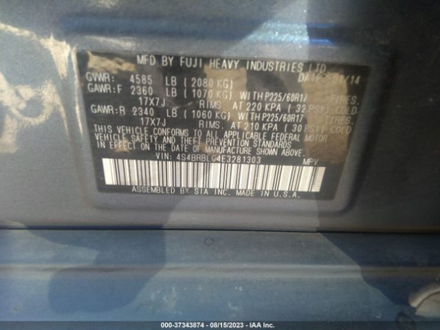 4S4BRBLC4E3281303 Subaru Outback 2.5i Limited