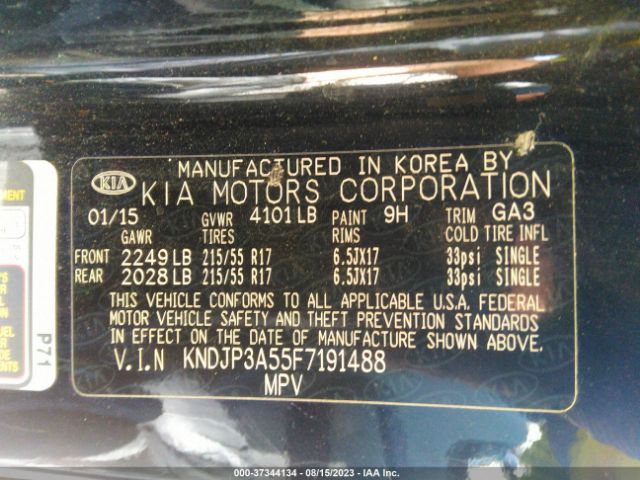 KNDJP3A55F7191488 KIA SOUL +