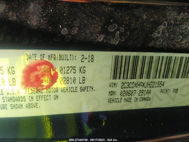 2C3CDXHGXJH221554 Dodge Charger Sxt Plus