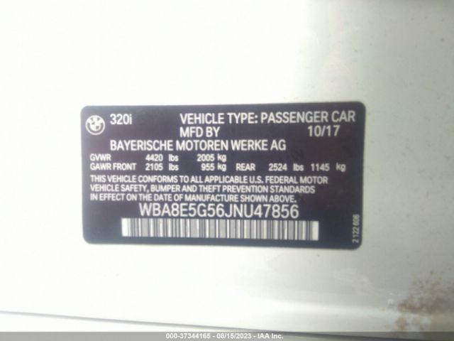 WBA8E5G56JNU47856 BMW 3 Series 320i Xdrive
