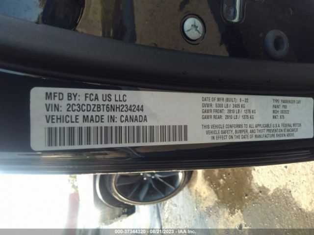 2C3CDZBT6NH234244 Dodge Challenger R/t