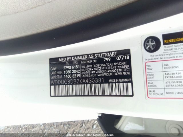 WDDUG8DB2KA430381 Mercedes-Benz S-class S 560