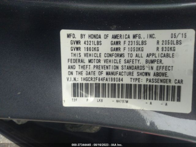 1HGCR2F84FA199084 Honda Accord Sedan Ex-l