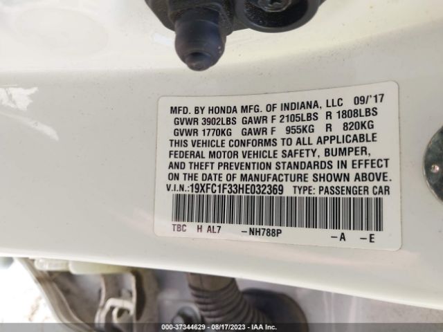 19XFC1F33HE032369 Honda Civic Sedan Ex-t