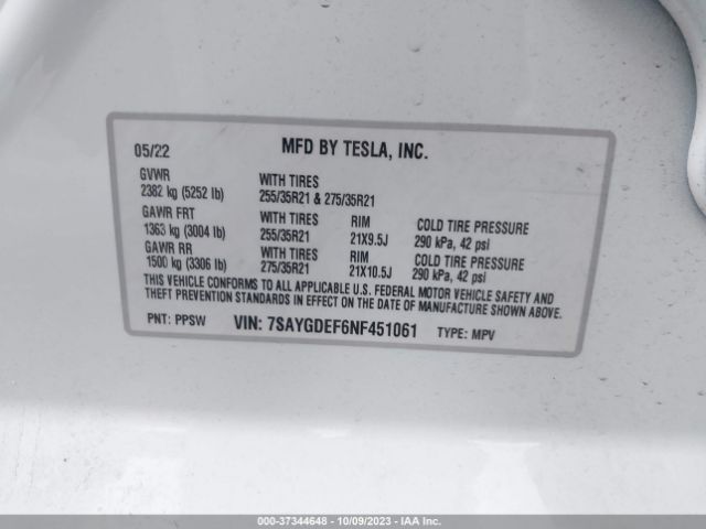 7SAYGDEF6NF451061 Tesla Model Y Performance