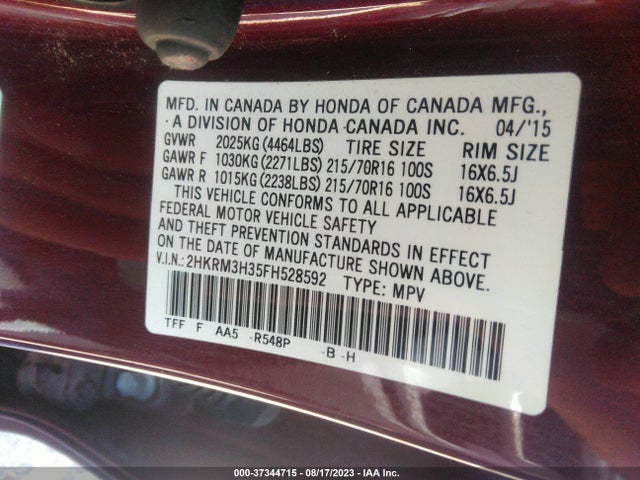 Honda CR-V LX 2015 2HKRM3H35FH528592 Image 15