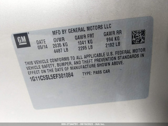Chevrolet MALIBU LT 2014 1G11C5SL5EF301084 Image 9