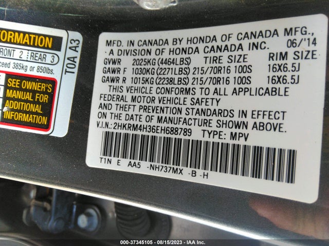 Honda CR-V LX 2014 2HKRM4H36EH688789 Image 9