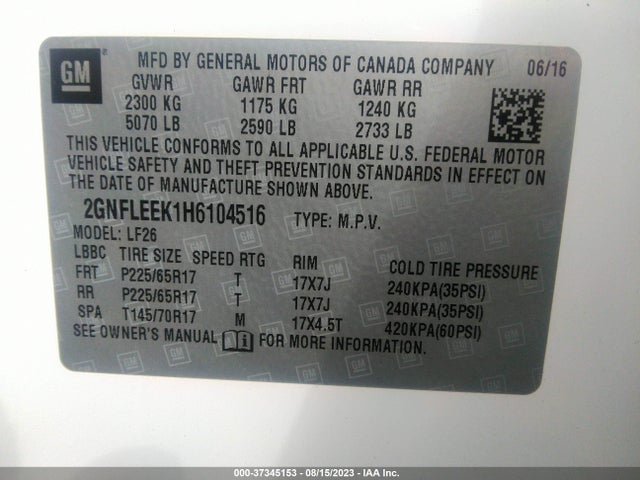 Chevrolet EQUINOX LS 2017 2GNFLEEK1H6104516 Image 9