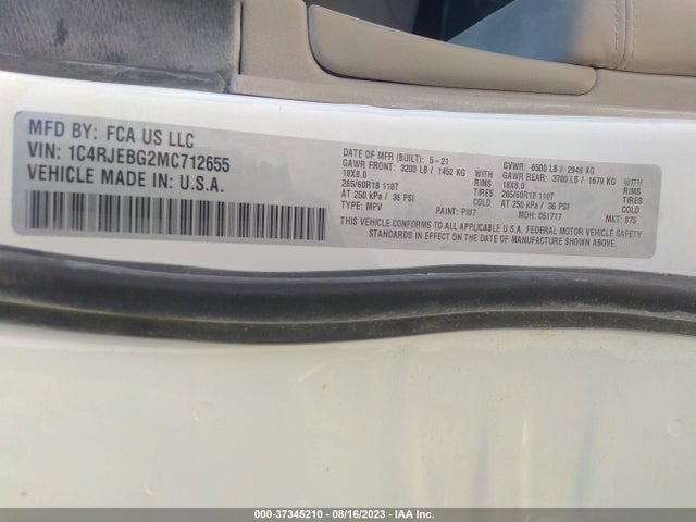 Jeep Grand Cherokee Limited 2021 1C4RJEBG2MC712655 Image 9