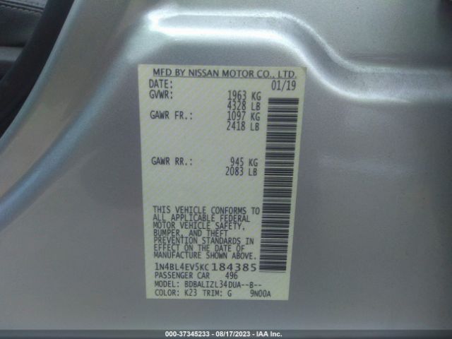 1N4BL4EV5KC184385 Nissan Altima 2.5 Sl